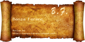 Benza Ferenc névjegykártya